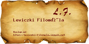 Leviczki Filoméla névjegykártya